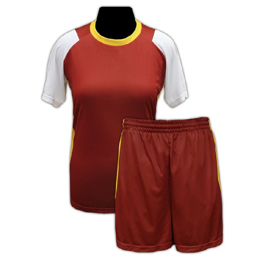 картинка Комплект волейбольный бордо женский (футболка + шорты) от магазина LutchShop.ru
