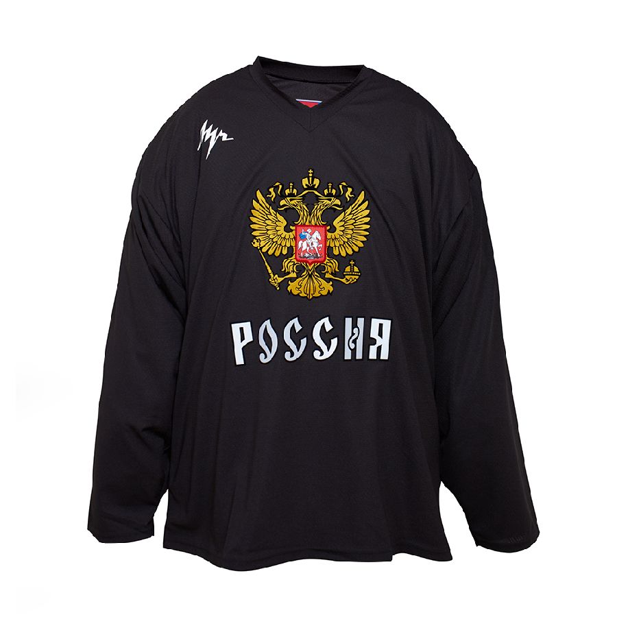 картинка Свитер хоккейный тренировочный Россия (черный) от магазина LutchShop.ru