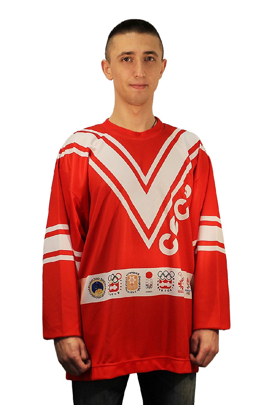 картинка Хоккейный свитер Сборная СССР реплика (с олимпиадами) от магазина LutchShop.ru