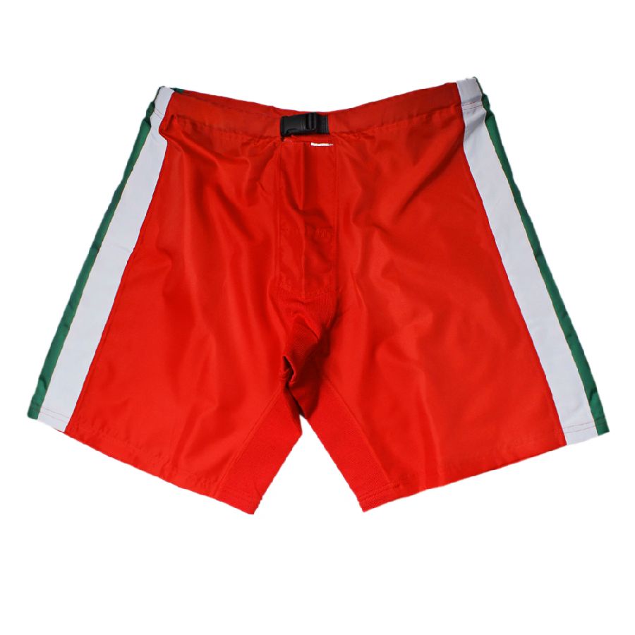 картинка Чехлы на хоккейные шорты красные с зеленой полосой от магазина LutchShop.ru