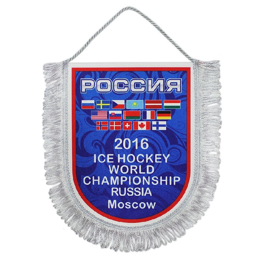 картинка Вымпел ЧМ по хоккею 2016 синий от магазина LutchShop.ru