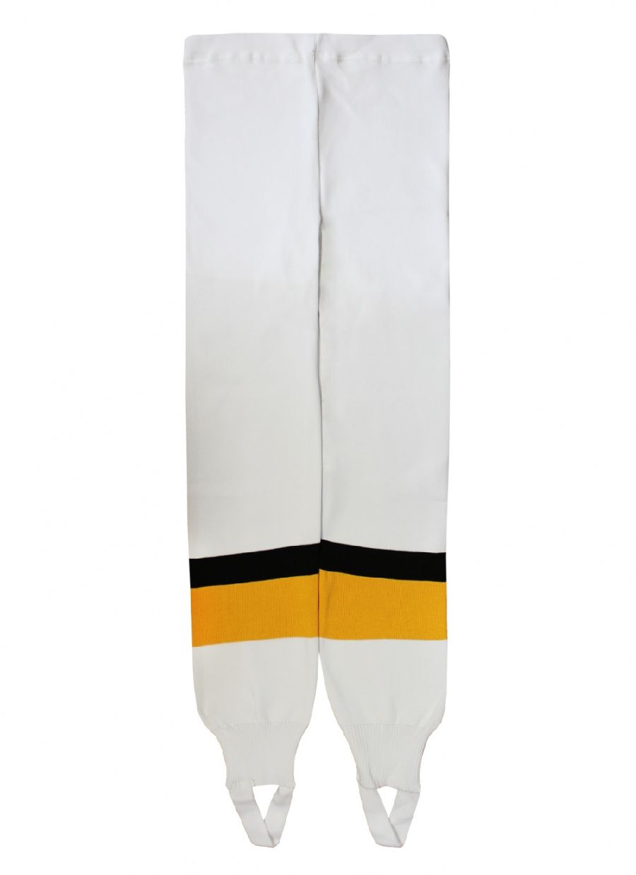 картинка Рейтузы хоккейные вязанные белые взрослые (желтые,черные полосы) от магазина LutchShop.ru
