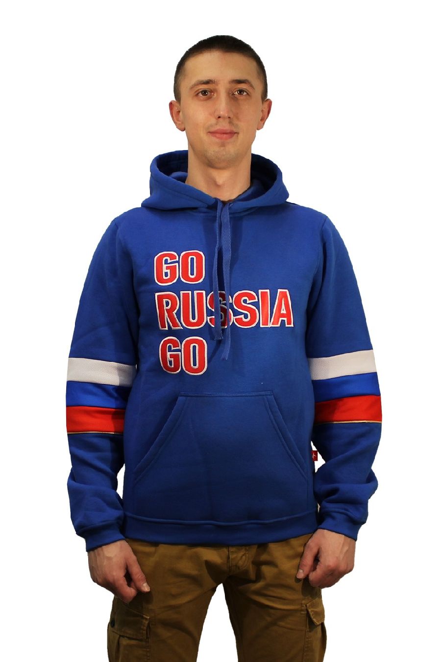 картинка Толстовка "GO RUSSIA GO" триколор (синий) от магазина LutchShop.ru