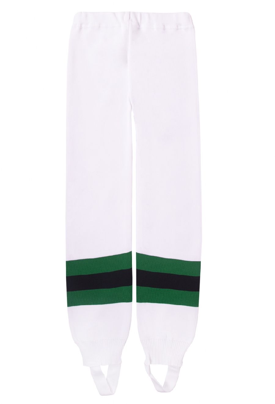 картинка Рейтузы хоккейные вязаные белые (зеленые,черные полосы) от магазина LutchShop.ru