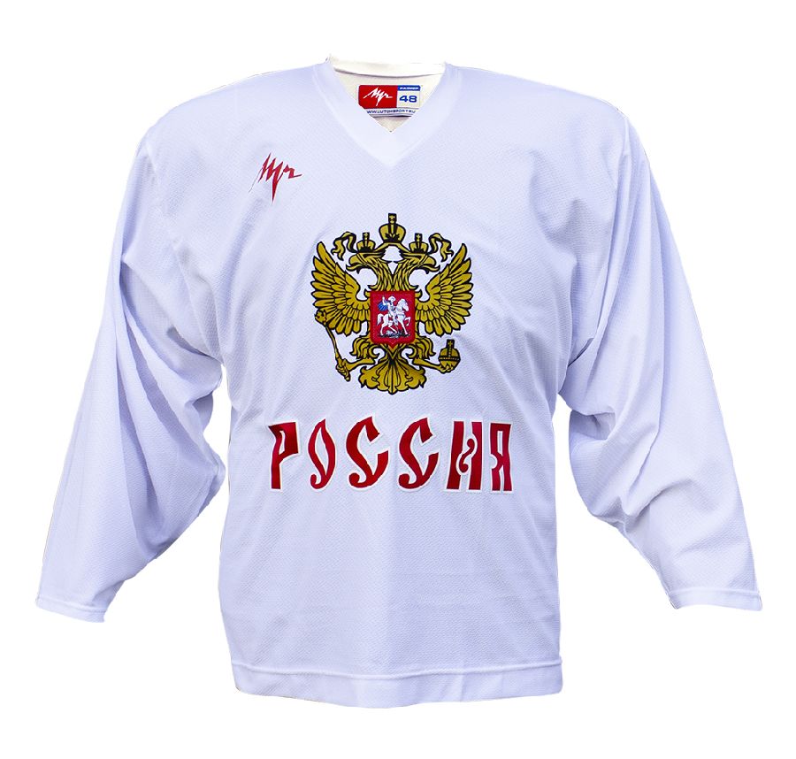 картинка Свитер хоккейный тренировочный Россия (белый) от магазина LutchShop.ru