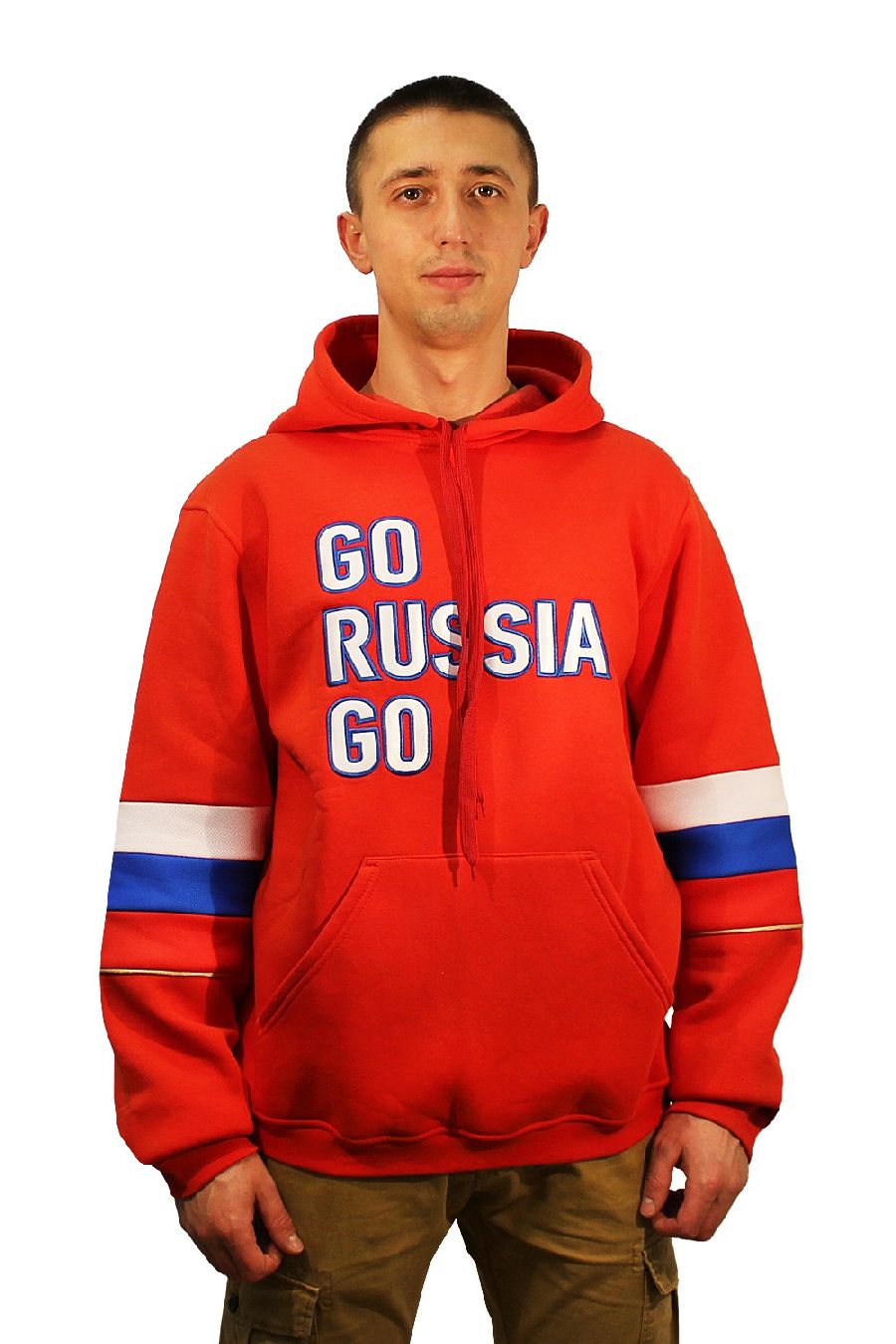 картинка Толстовка "GO RUSSIA GO" триколор (красный) от магазина LutchShop.ru