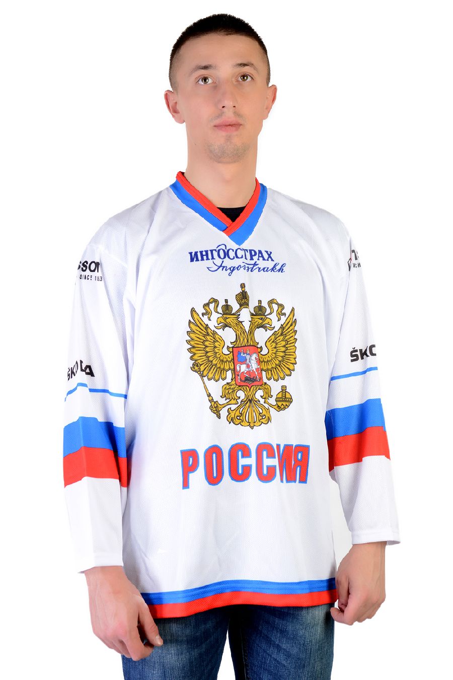 картинка Хоккейный свитер Сборная России реплика 14-15 (белый) детский от магазина LutchShop.ru