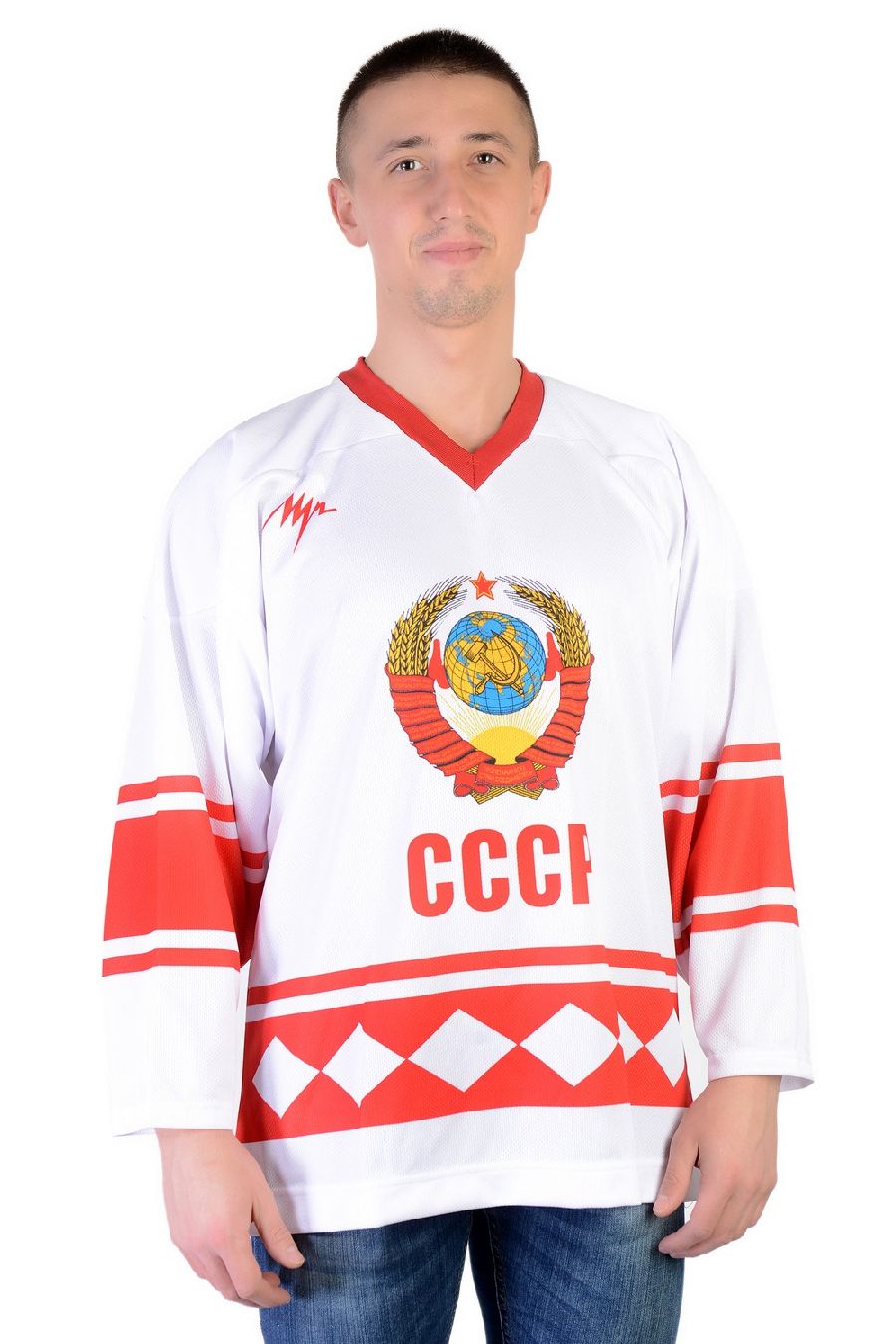 картинка Хоккейный свитер сборная СССР 1980 (с большим гербом) без № и Фамилии от магазина LutchShop.ru