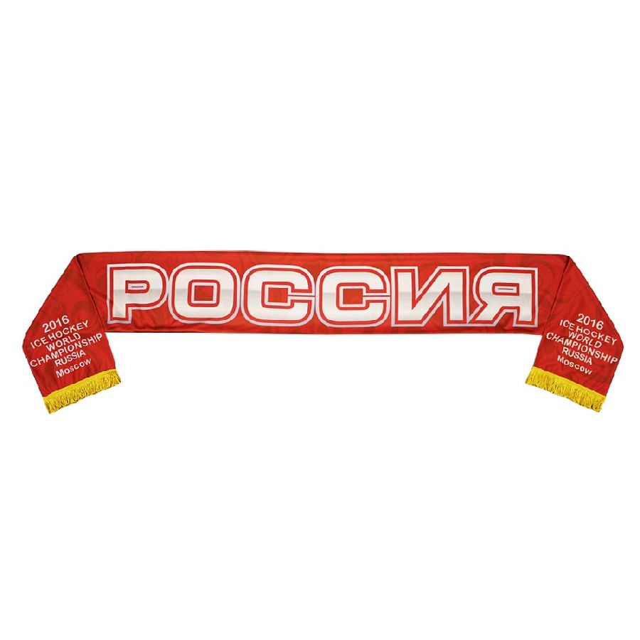 картинка Шарф ЧМ по хоккею 2016 красный П/Э от магазина LutchShop.ru