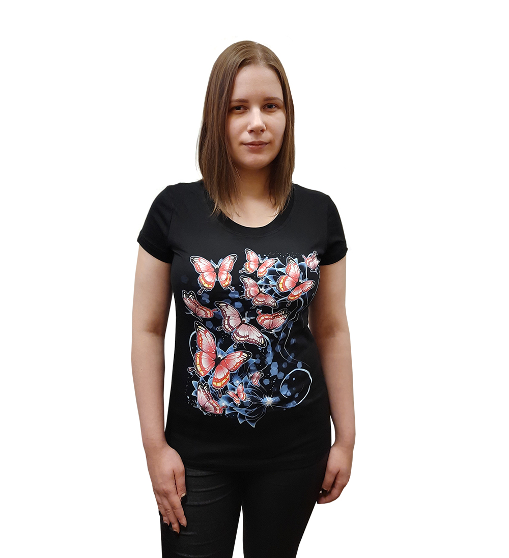 картинка Футболка женская Бабочки (светящаяся) от магазина LutchShop.ru
