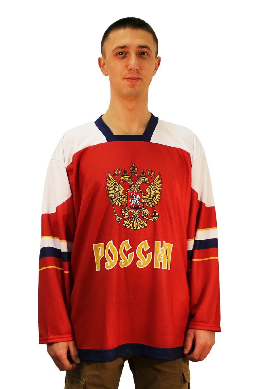 картинка Хоккейный свитер Россия сублимация (темн. вар.) от магазина LutchShop.ru