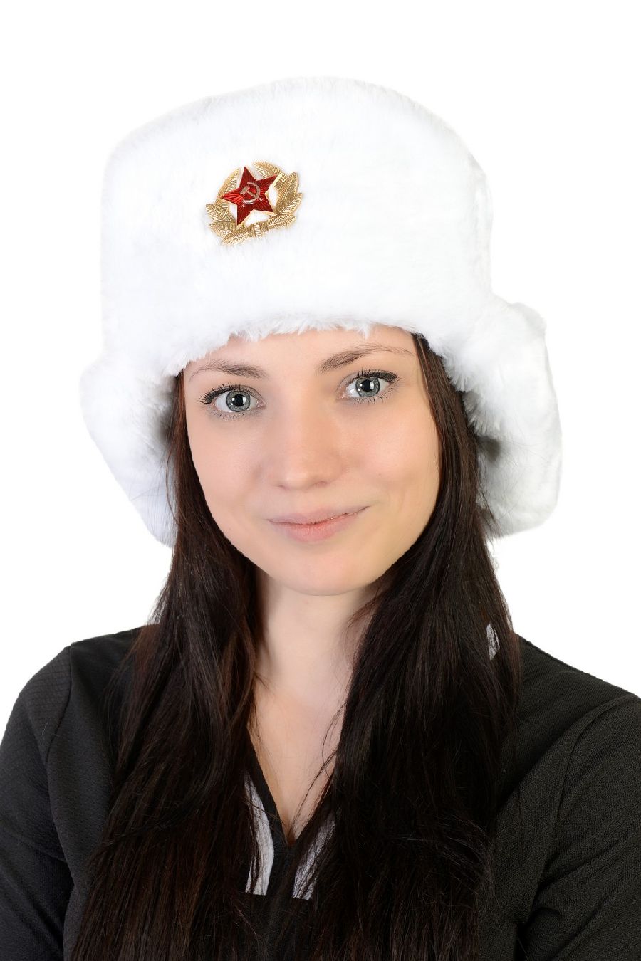 картинка Шапка ушанка белая от магазина LutchShop.ru
