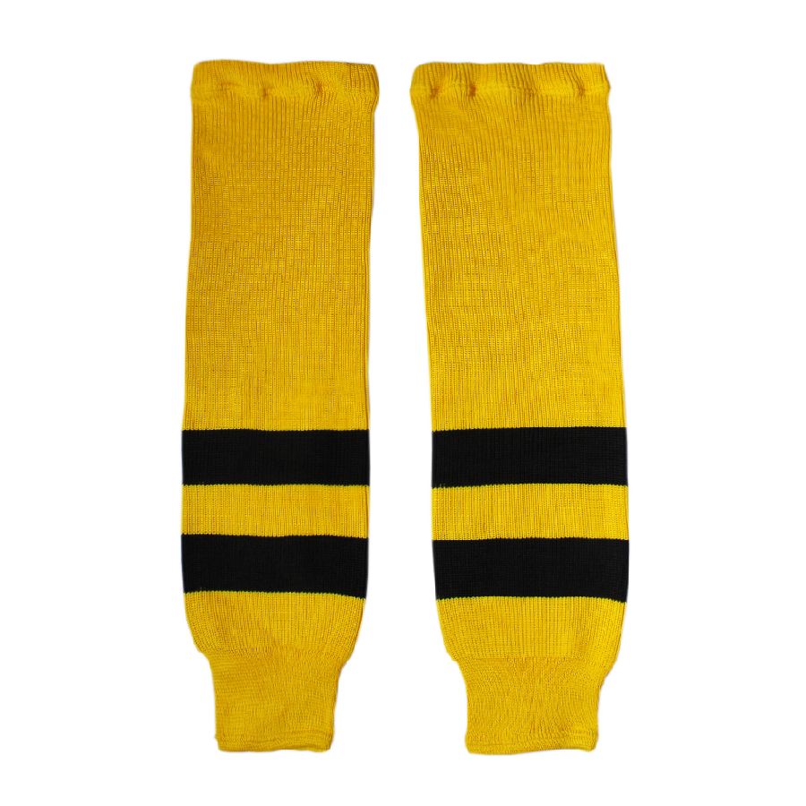 картинка Гамаши хоккейные вязанные жёлтые (чёрные полосы) от магазина LutchShop.ru