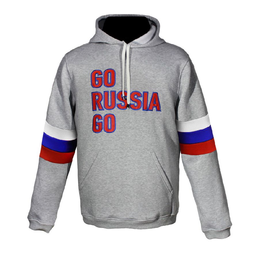 картинка Толстовка "GO RUSSIA GO" триколор (серый) от магазина LutchShop.ru
