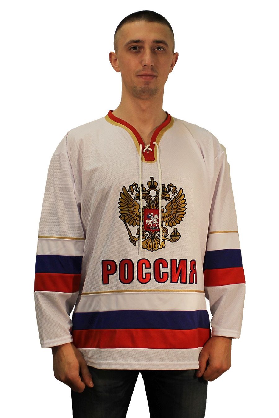 картинка Хоккейный свитер Сборная России белый детский от магазина LutchShop.ru
