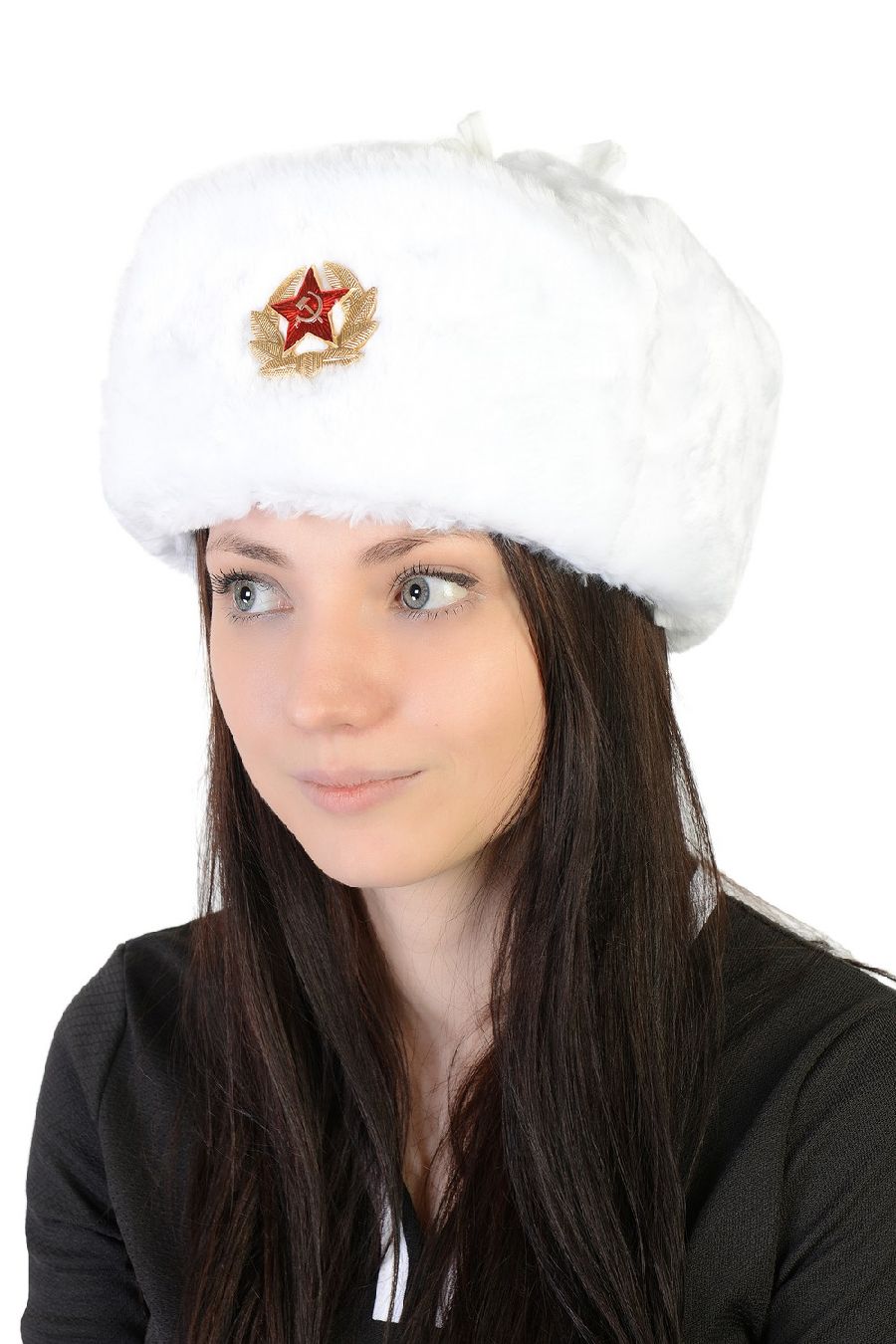 картинка Шапка ушанка белая от магазина LutchShop.ru