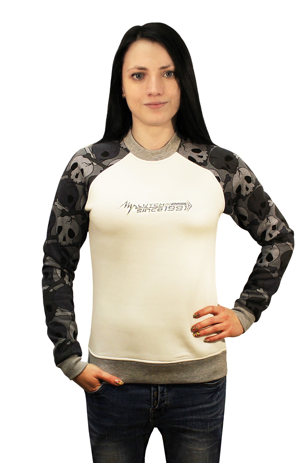картинка Толстовка с рукавом Черепа женская от магазина LutchShop.ru