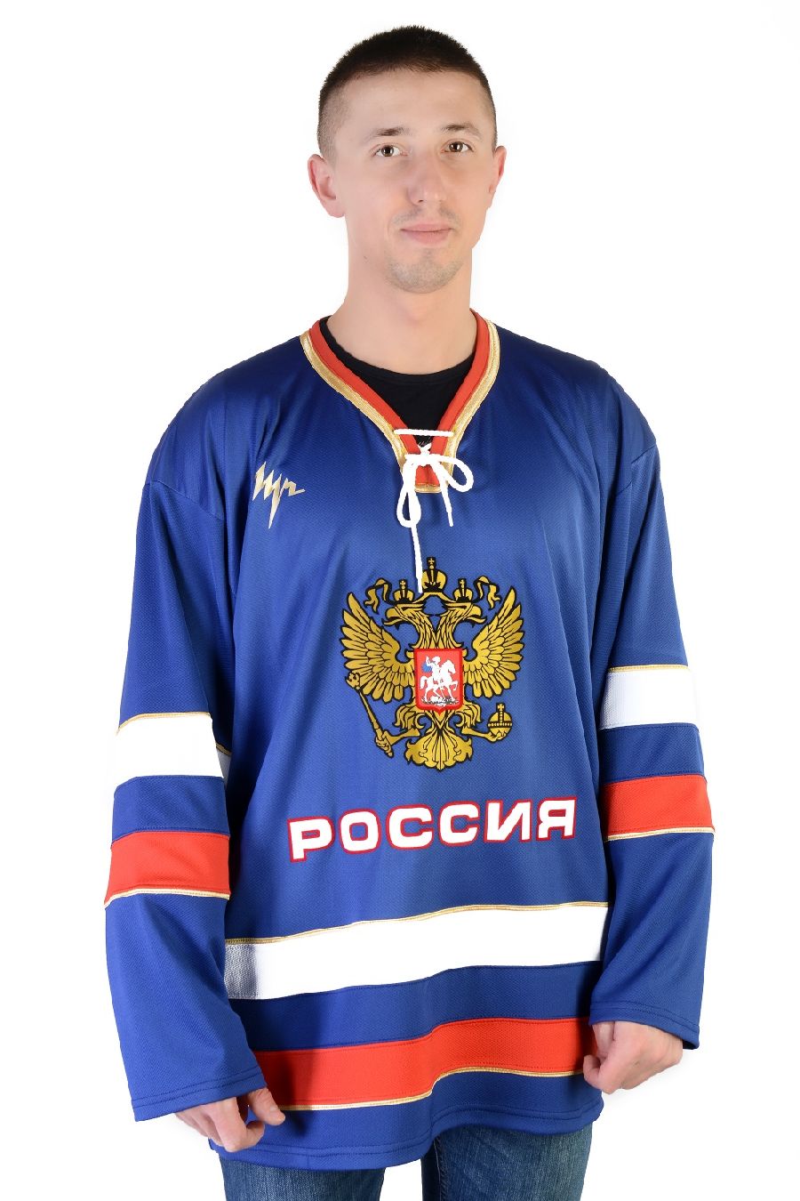 картинка Хоккейный свитер Сборная России синий детский от магазина LutchShop.ru