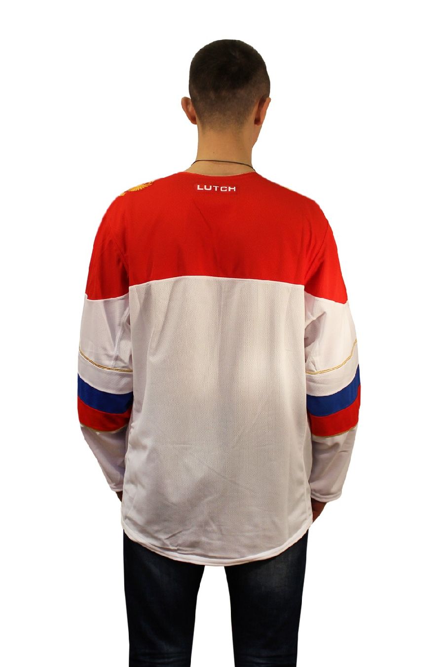 картинка Хоккейный свитер Россия анатомический белый от магазина LutchShop.ru