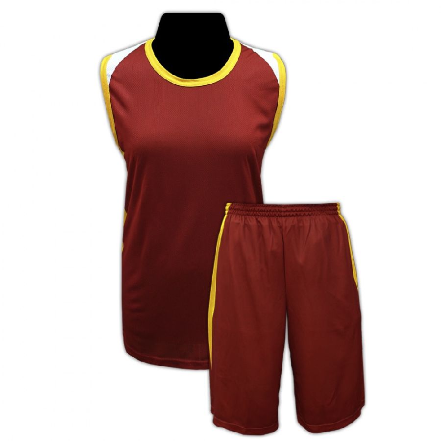 картинка Комплект баскетбольный бордо женский (футболка + шорты) от магазина LutchShop.ru